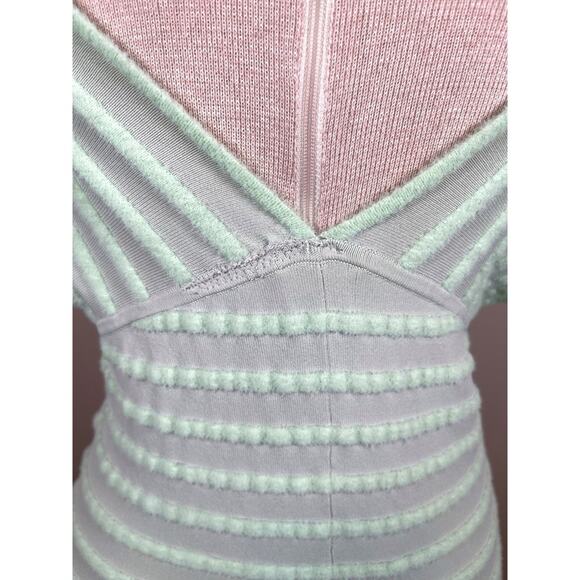 Alexis Marce Off the Shoulder Knit Mint Green Striped Maxi Dress Size Large - Picture 8 of 11